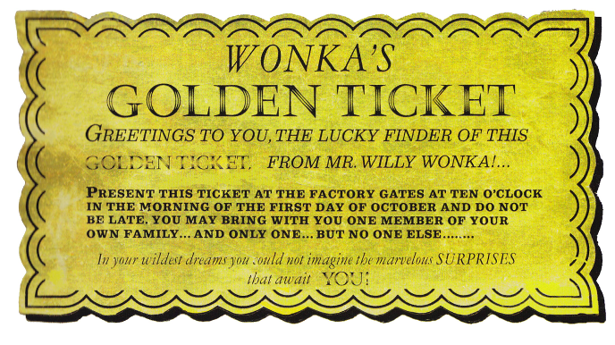 Aticket Template Charlie And The Chocolate Factory Golden Ticket Template - Images ...