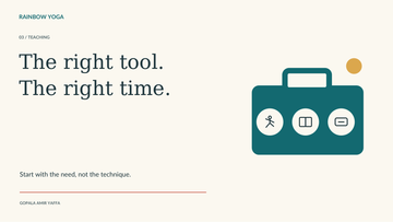 Use the Right Tool at the Right Time. A teaching toolbox with movement, story and communication symbols.